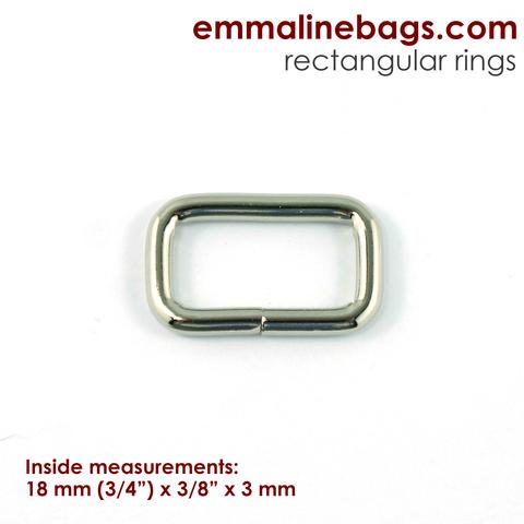 3-4_rectangular_bag_ring_large Emmaline Bags Rectangular Rings 3/4" (18mm) in Nickel 4 Pack - Image 1
