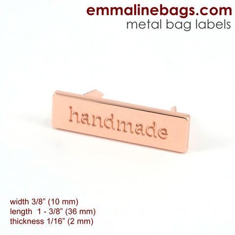 Metal_Bag_label_in_copper_-_handmade_by_Emmaline_Bags_large Emmaline Bags Metal Bag Label "handmade" in Copper - Image 1