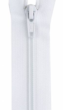 F4814-WHT poly coil sep zip 14in white Polyester Coil Separating Zipper 14in White - Image 1