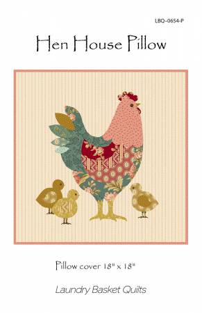 LBQ-0654-P Hen House Pillow Laundry Basket Quilts Hen House Pillow - Image 1