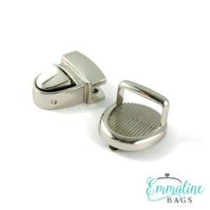 Emmaline Bags Baby Press Lock in Nickel Finish - Image 3