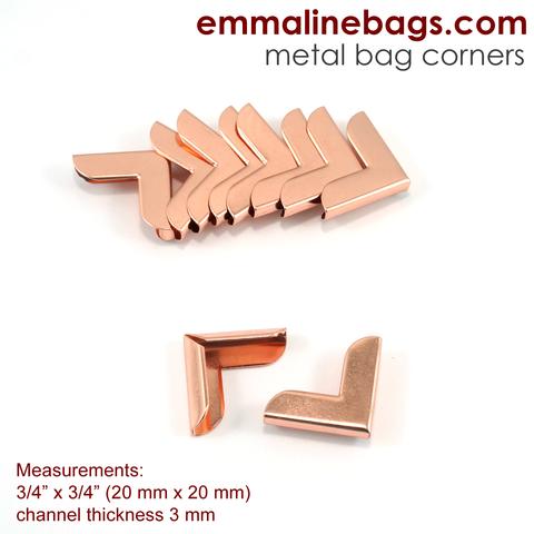 Emmaline Bags Metal Corners for Purses 3/4" x 3/4" Copper - Image 1