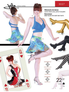 3027_Front_230px Wrap Top Tigths ans spiral Wrap Top, Tights And Spiral Skirt Pattern - Image 1