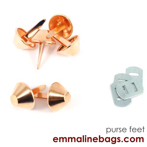 Bucket_Shaped_18_mm_purse_feet_in_Copper_for_Emmaline_Bags_large Emmaline Bags Bucket Purse Feet 3/4" (18mm) in Copper - Image 1