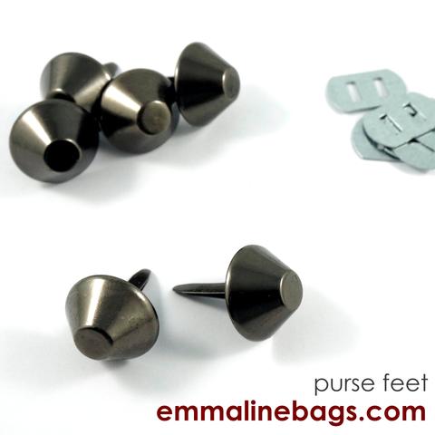 Emmaline Bags Bucket Purse Feet 3/4" (18mm) in Gunmetal - Image 1