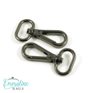 Emmaline Bags Swivel Snap Hook Flat Hook Profile 3/4" (18mm) in Gunmetal