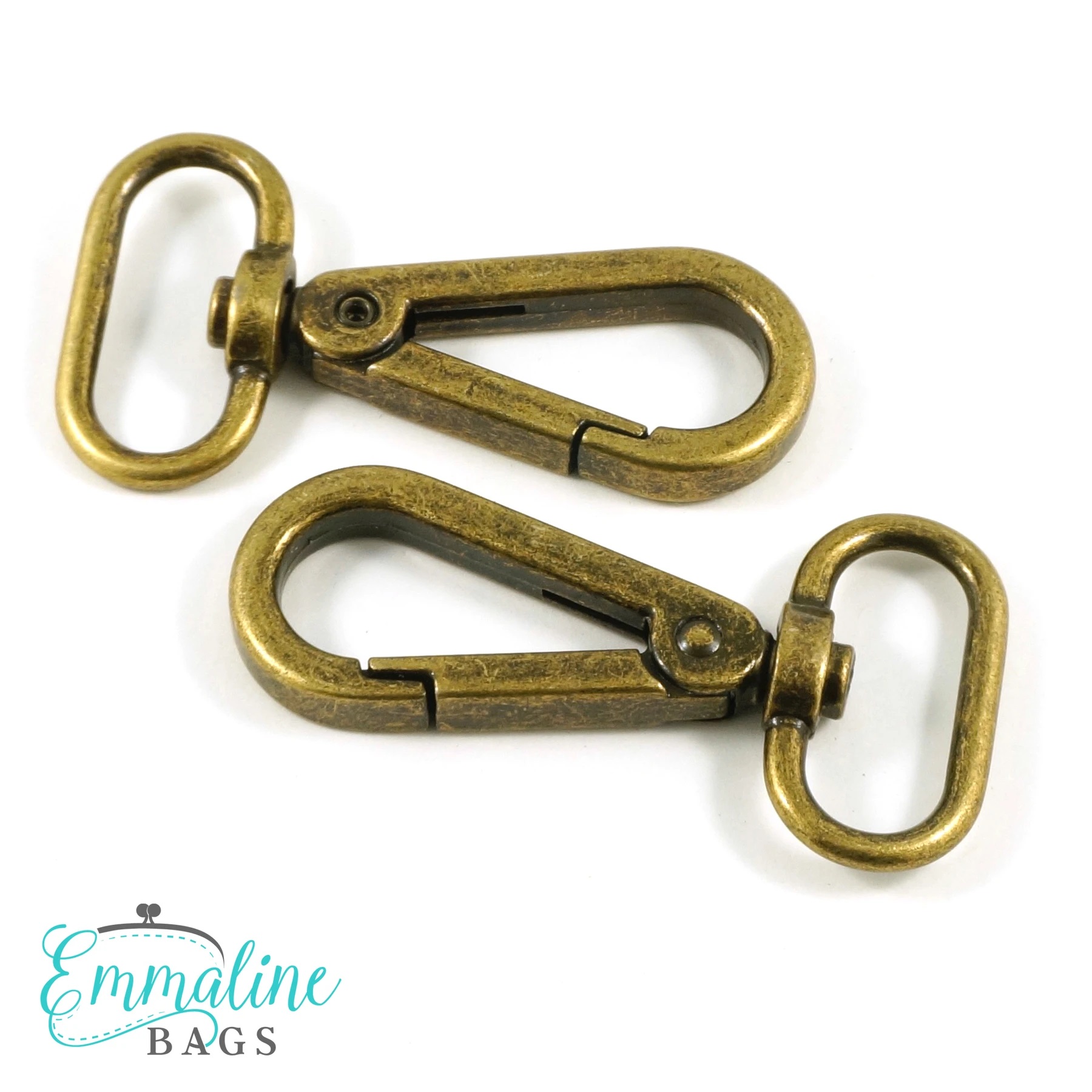 Emmaline Bags Swivel Snap Hook Flat Hook Profile 1" (25mm) in Antique Brass - Image 1