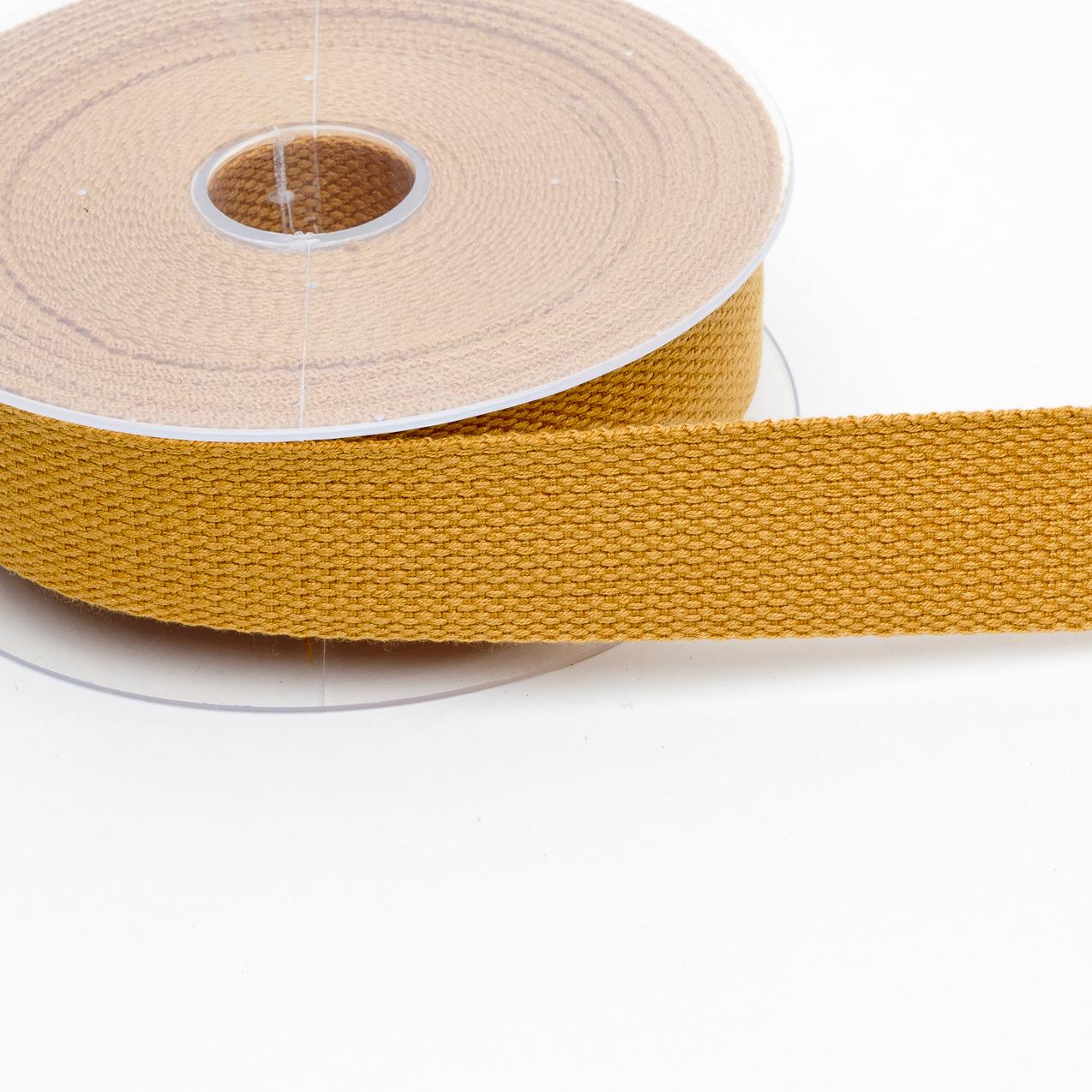 rub1905-77 Cotton Basket Weave Webbing 30mm Mustard - Image 1