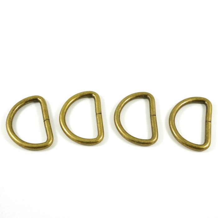 D-Rings_1.25_antique_brass_700x Emmaline Bags 1-1/4" (32mm) D Rings in Antique Brass 4 Pack - Image 1