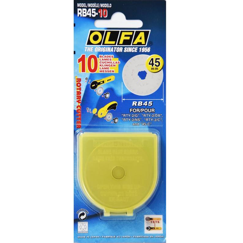 10 pack 45 Olfa Rotary Cutter 45MM Spare Blades 10 Pack - Image 1