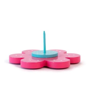 Flower Spindles Pink Aqua White Dot - Image 3