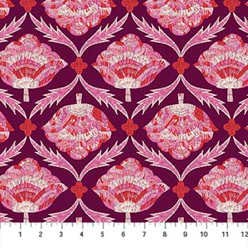 90188-80 Floral Burgundy Glasshouse Floral Burgundy - Image 1