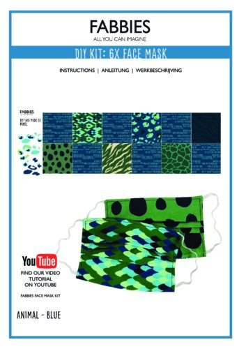 Fabbies Face Mask Kit - Square - Animal Print Blue - Image 3