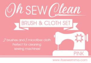 Oh Sew Clean Brush and Cloth Set - Pink - Image 2
