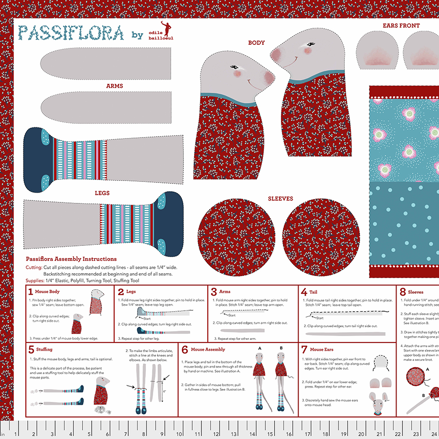 PWOB033.MULTI Winter Games Passiflora Christmas Mouse Panel - Image 1