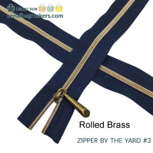 Serial Bagmakers #3 Zip by the Yard 3 Metres - Navy Tape - Image 6