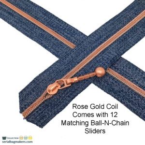 Serial Bagmakers #3 Zip by the Yard 3 Metres- Blue Denim Tape With 12 Sliders - Image 5
