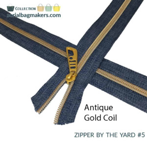 Serial Bagmakers #5 Zip by the Yard 3 Metres - Blue Denim Tape - Image 3