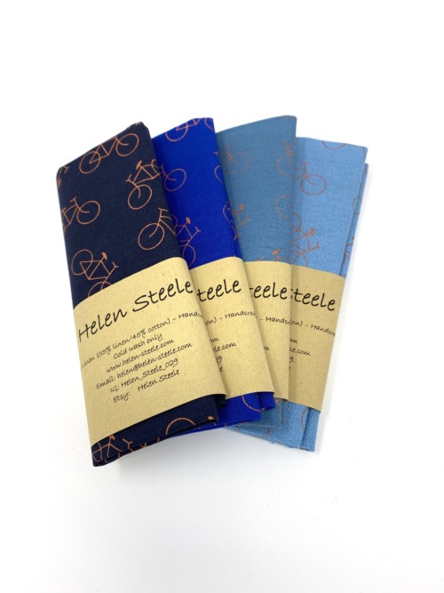 Bicycles Bundle Screen Printed Fabric by Helen Steele
