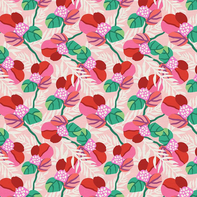 120-21432 Flamingo Christmas Pink Large Leaf - Image 1