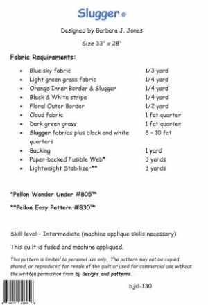 Slugger Quilt Pattern - Image 2