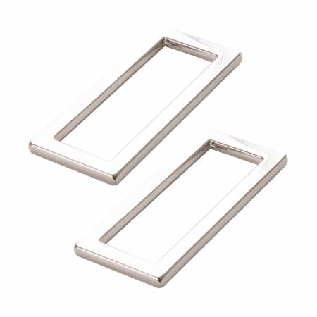HAR15RRNTWO By Annie Hardware Rectangle Ring Flat 1-1/2in Nickel Set of Two - Image 1