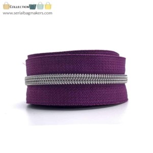 Serial Bagmakers #5 Zip by the Yard 3 Metres - Aubergine Tape Multiple Coil Options - Image 6