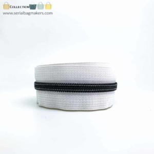 Serial Bagmakers #5 Zip by the Yard 3 Metres - White Tape Multiple Coil Options - Image 16