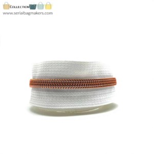 Serial Bagmakers #5 Zip by the Yard 3 Metres - White Tape Multiple Coil Options - Image 5