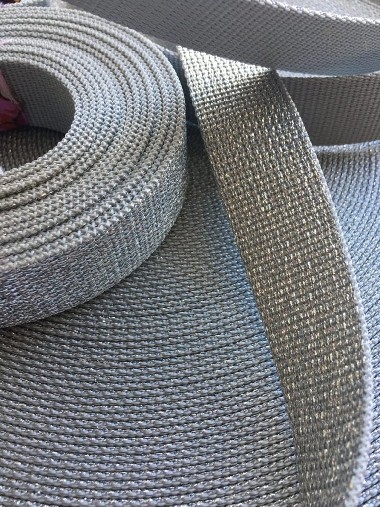 Sew Hungry Hippie Glitter Webbing Silver
