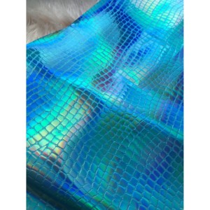 Sew Hungry Hippie Vinyl Croc Blue 18" x 54" - Image 3
