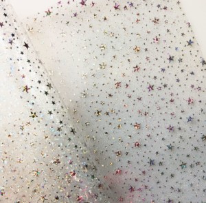 Sew Hungry Hippie Clear Glitter Vinyl Stars 18" x 48" - Image 2