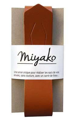 MYAM04 Brown Miyako Leather Bag Handle Brown - Image 1