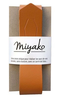MYAM05 Camel Miyako Leather Bag Handle Camel - Image 1