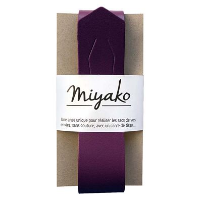 MYAM14 Plum Miyako Leather Bag Handle Plum - Image 1