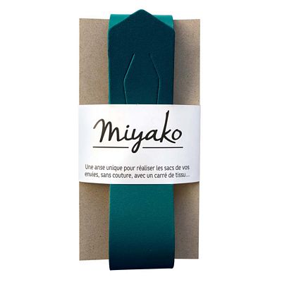 MYAM17 Canard Blue Miyako Leather Bag Handle Canard Blue - Image 1