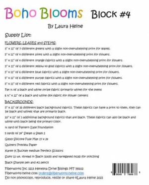 BOHO Blooms Block #4 Collage Pattern by Laura Heine - Image 2