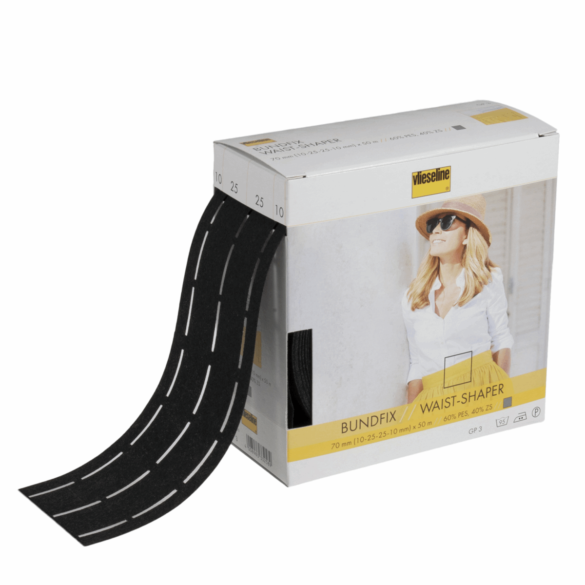 2V949.png Vlieseline Waist Shaper - Fuse & Fold - 7cm Grey - Image 1
