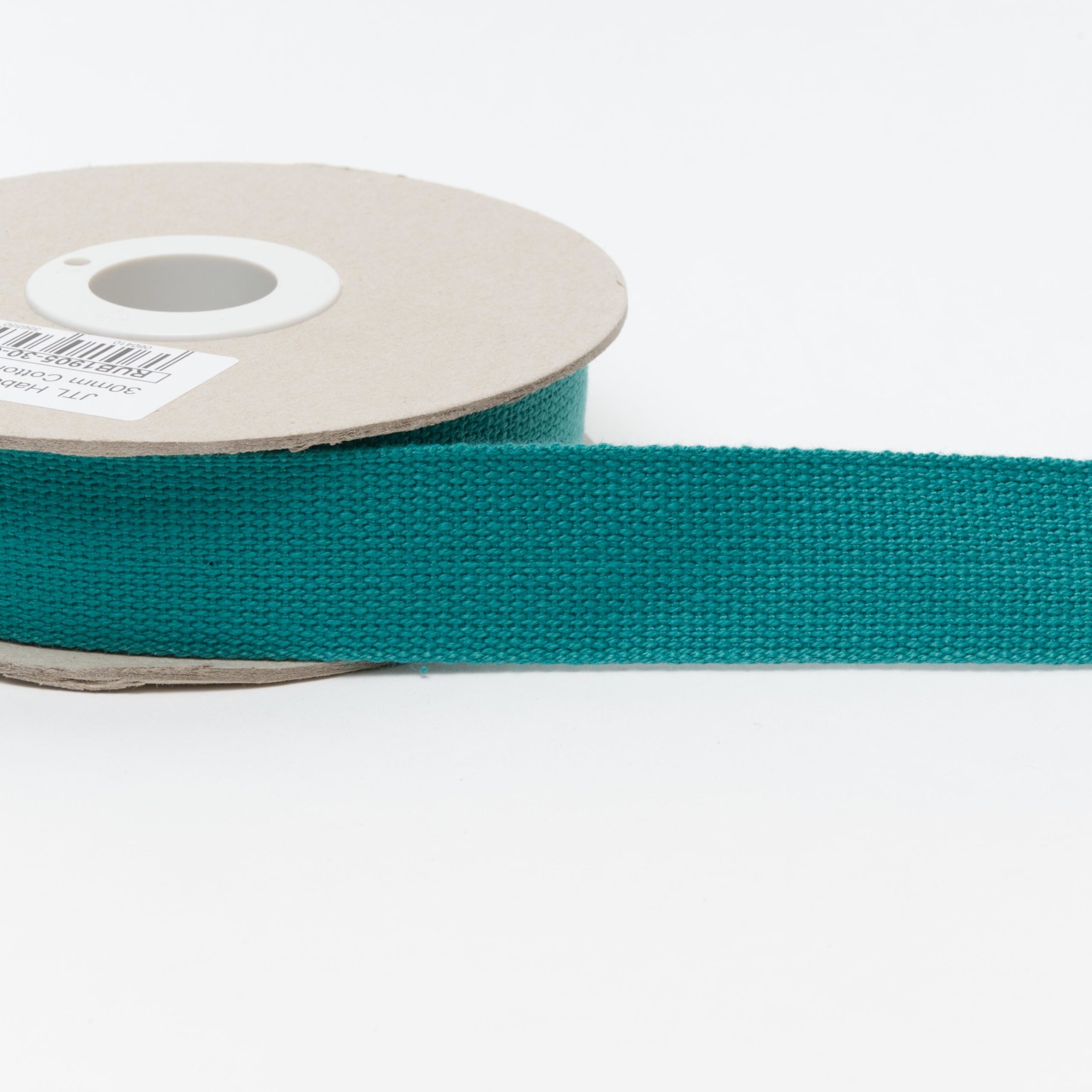 dsc-3101 Cotton Basket Weave Webbing 30mm Teal - Image 1