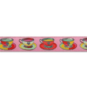 Tea Time Pink 7/8" Tula Pink Ribbon - Image 2