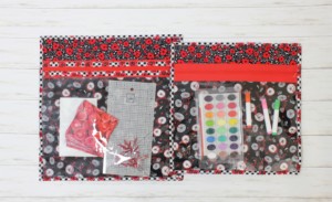 Quilt As You Go Zippity Do Done Set Of 2 Project Bags - Red - Image 2