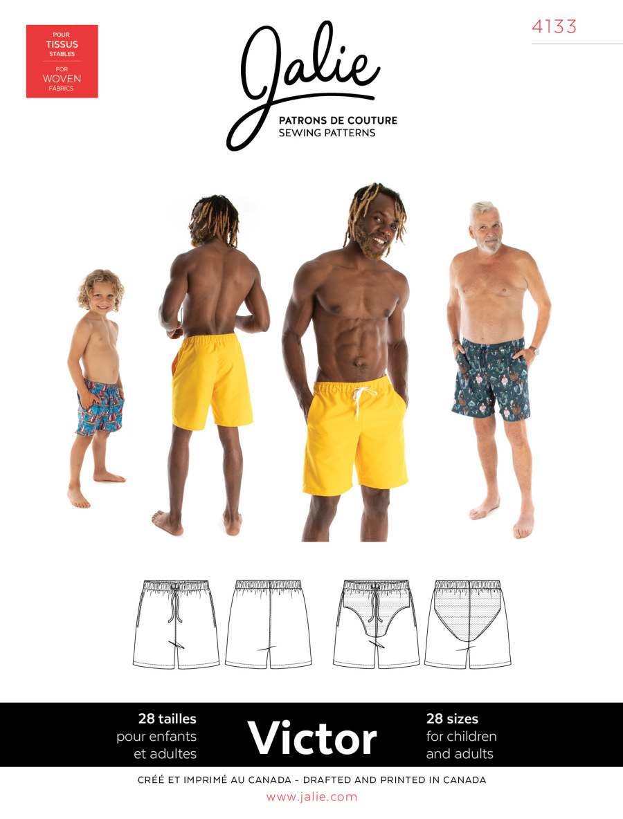 JALP4133-Front-900px Victor Swim Shorts Pattern - Image 1