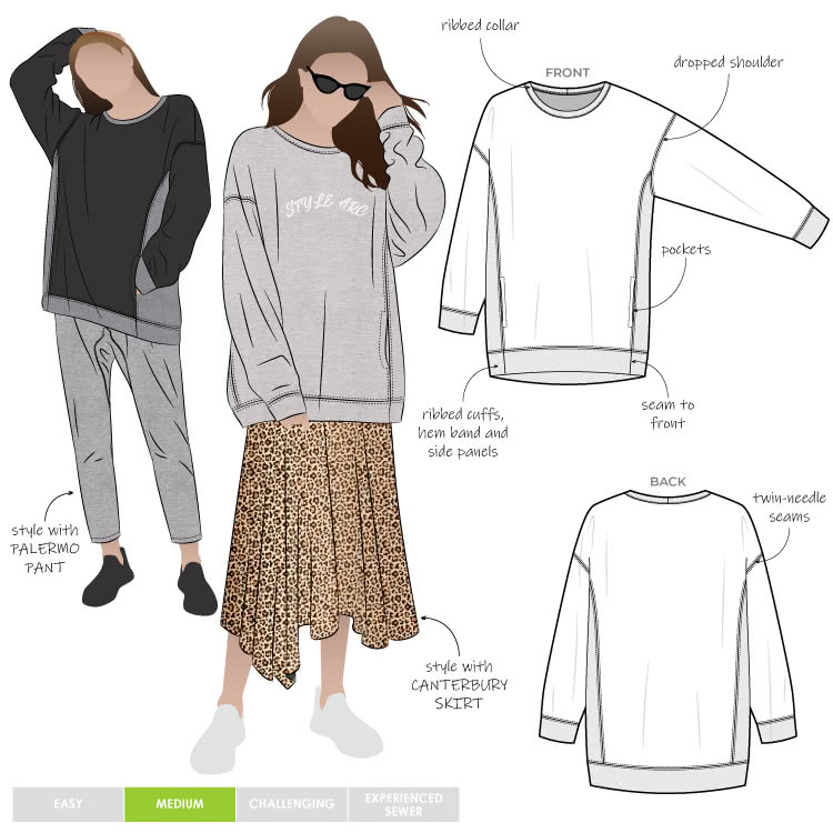 STAP078_1-700px Fenix Sweatshirt Pattern size 4-16 - Image 1