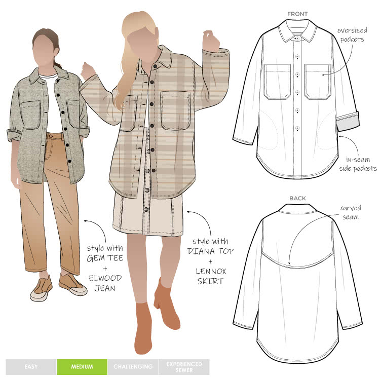 STAP079_1-700px Logan Shacket Pattern size 4-16 - Image 1