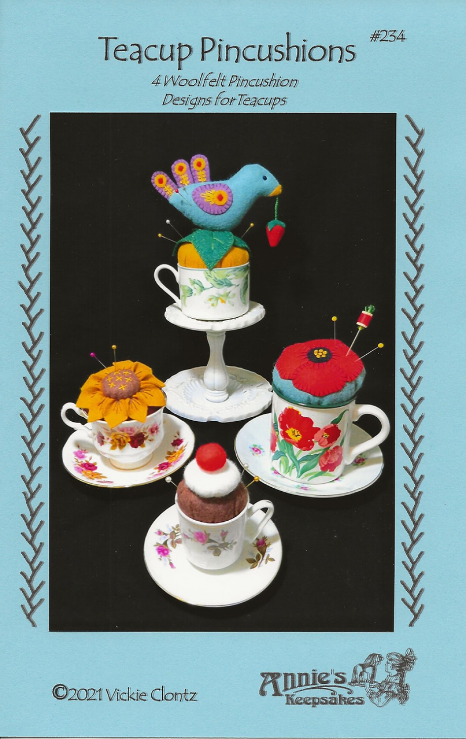 234AK Teacup Pincushions Pattern - Image 1