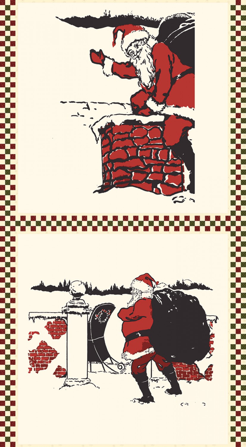 P10914R-PANEL Christmas At Buttermilk Acres Santa Panel - Image 1