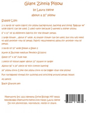 Giant Zinnia Fabric Collage Pillow Pattern - Image 2