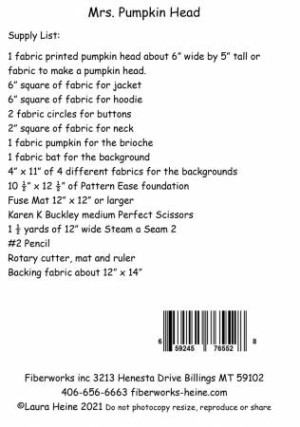 Mrs. Pumpkinhead...An Eeny Weeny Collage Pattern by Laura Heine - Image 2