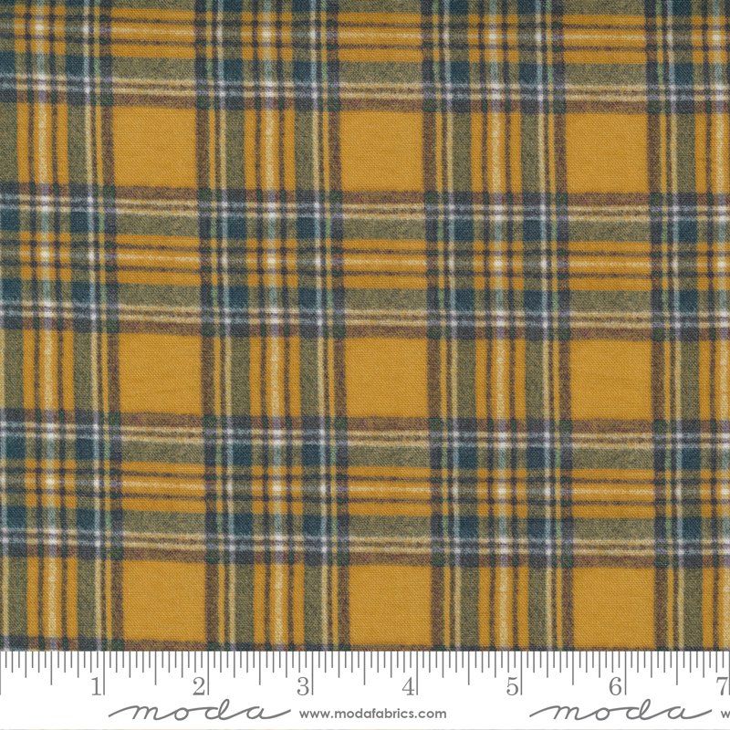 7385-16 Outdoorsy Faded Plaid Blanket Goldenrod - Image 1