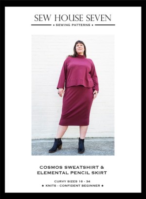 Cosmos Sweatshirt & Elemental Skirt Pattern Curvy Fit Sizes 16-34